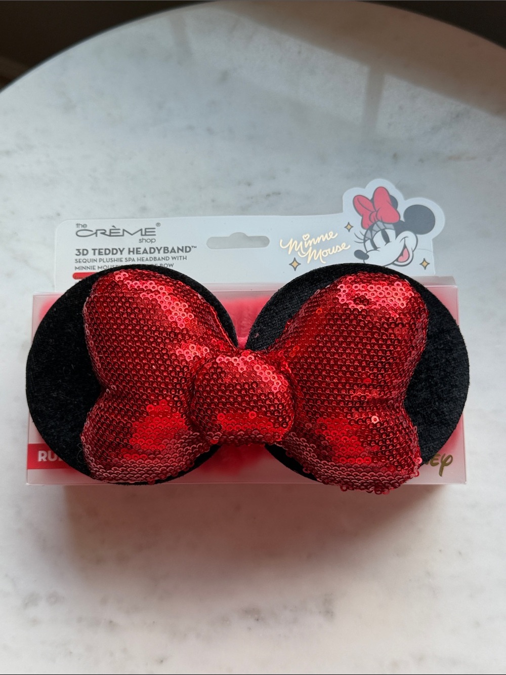 Minnie Mouse Red Sequin 3D Teddy Spa Headband